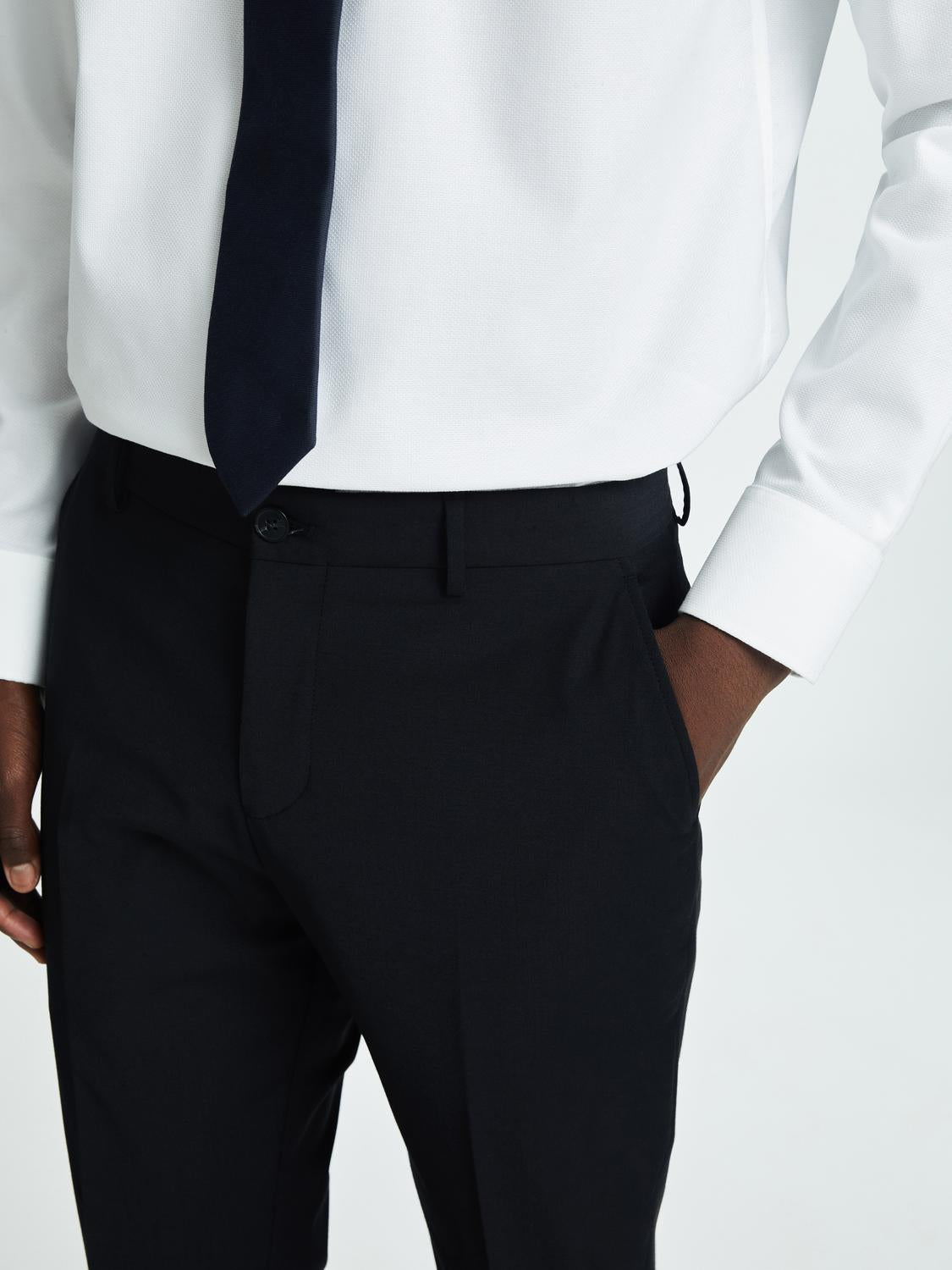 BUKSER - Slhslim-Theo Wool Blend Trs Flex Noos - - Hr Ravn