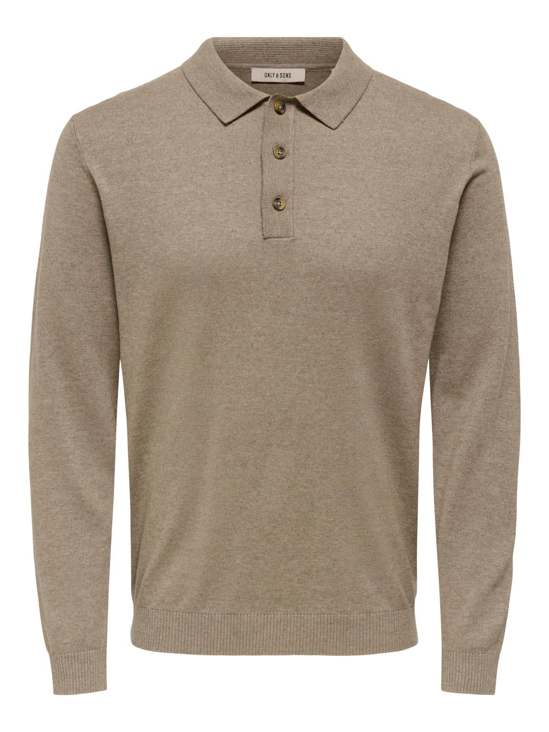 Polo Shirts - Onsloui Reg 12 Ls Mel Polo Knit Noos - - Hr Ravn