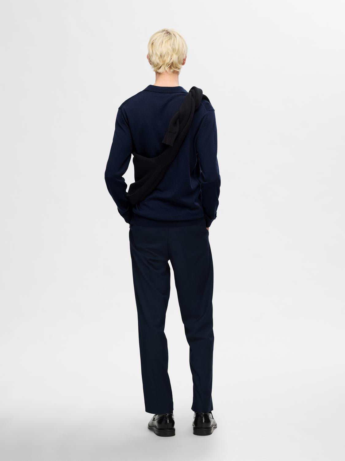 Pullovers - Slhtray Ls Knit Merino Polo Noos - - Hr Ravn