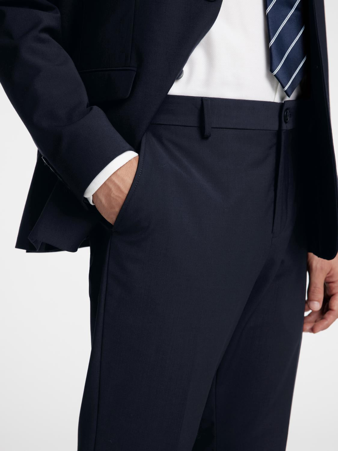 BUKSER - Slhslim-Theo Wool Blend Trs Flex Noos - - Hr Ravn