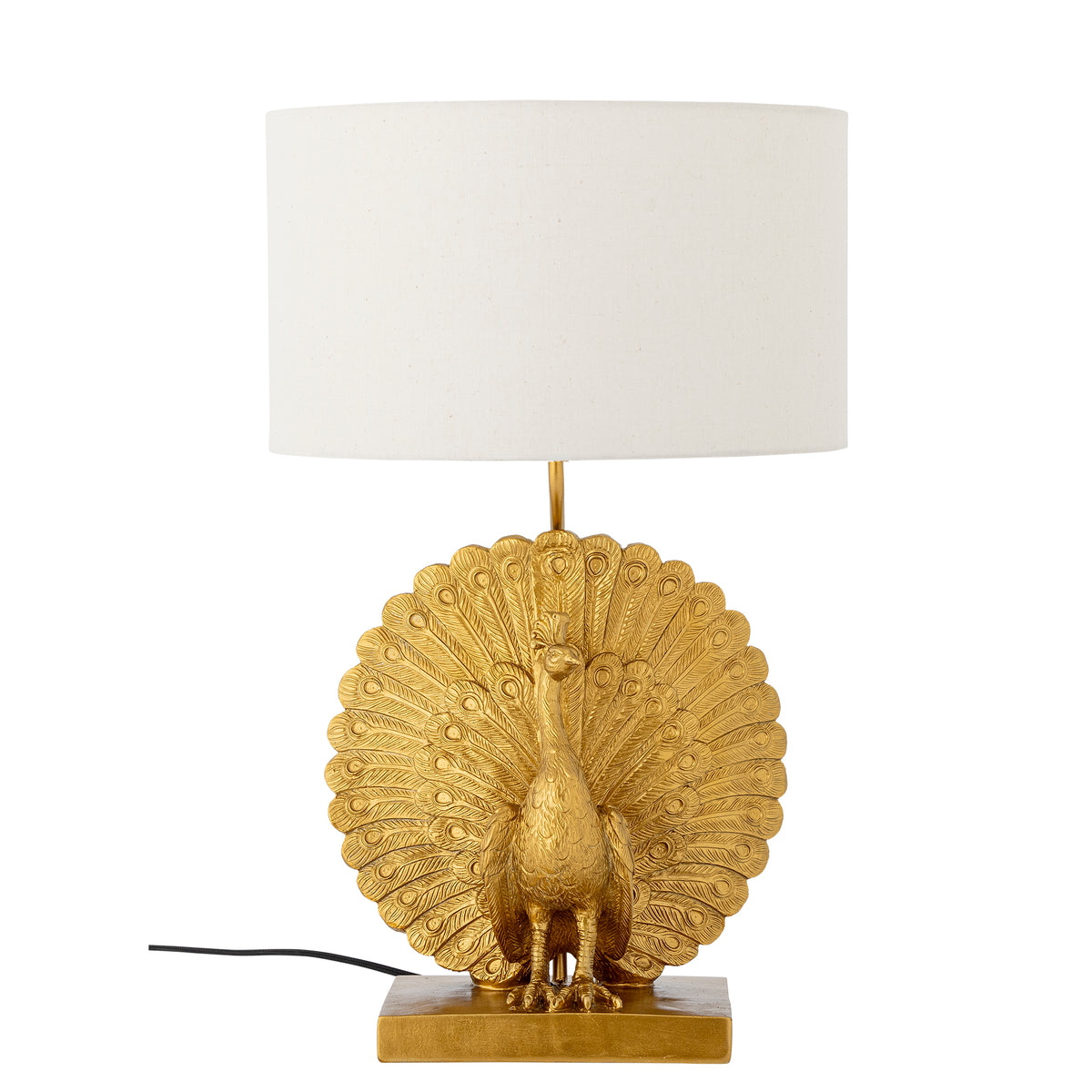 Peacock Bordlampe, Guld, Polyresin