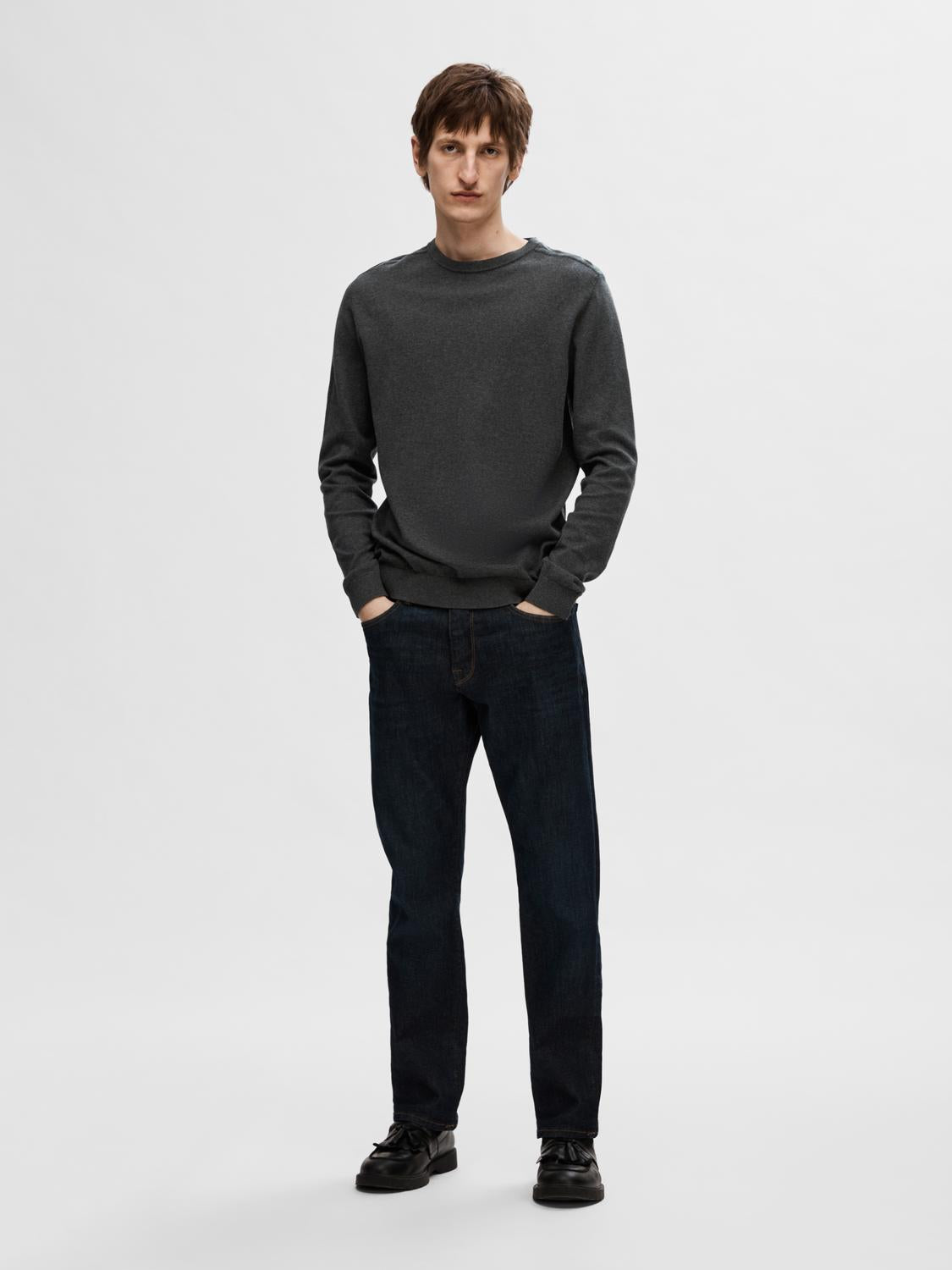 STRIK - Slhberg Crew Neck Noos - - Hr Ravn
