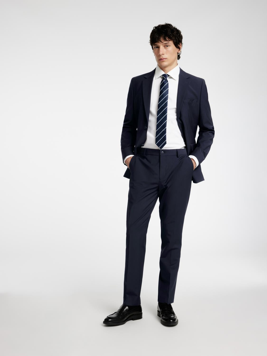 BUKSER - Slhslim-Theo Wool Blend Trs Flex Noos - - Hr Ravn