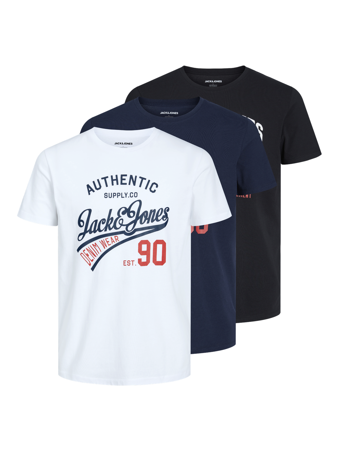 T-shirts - Jjethan Tee Ss Crew Neck 3Pk Mp Noos - - Hr Ravn