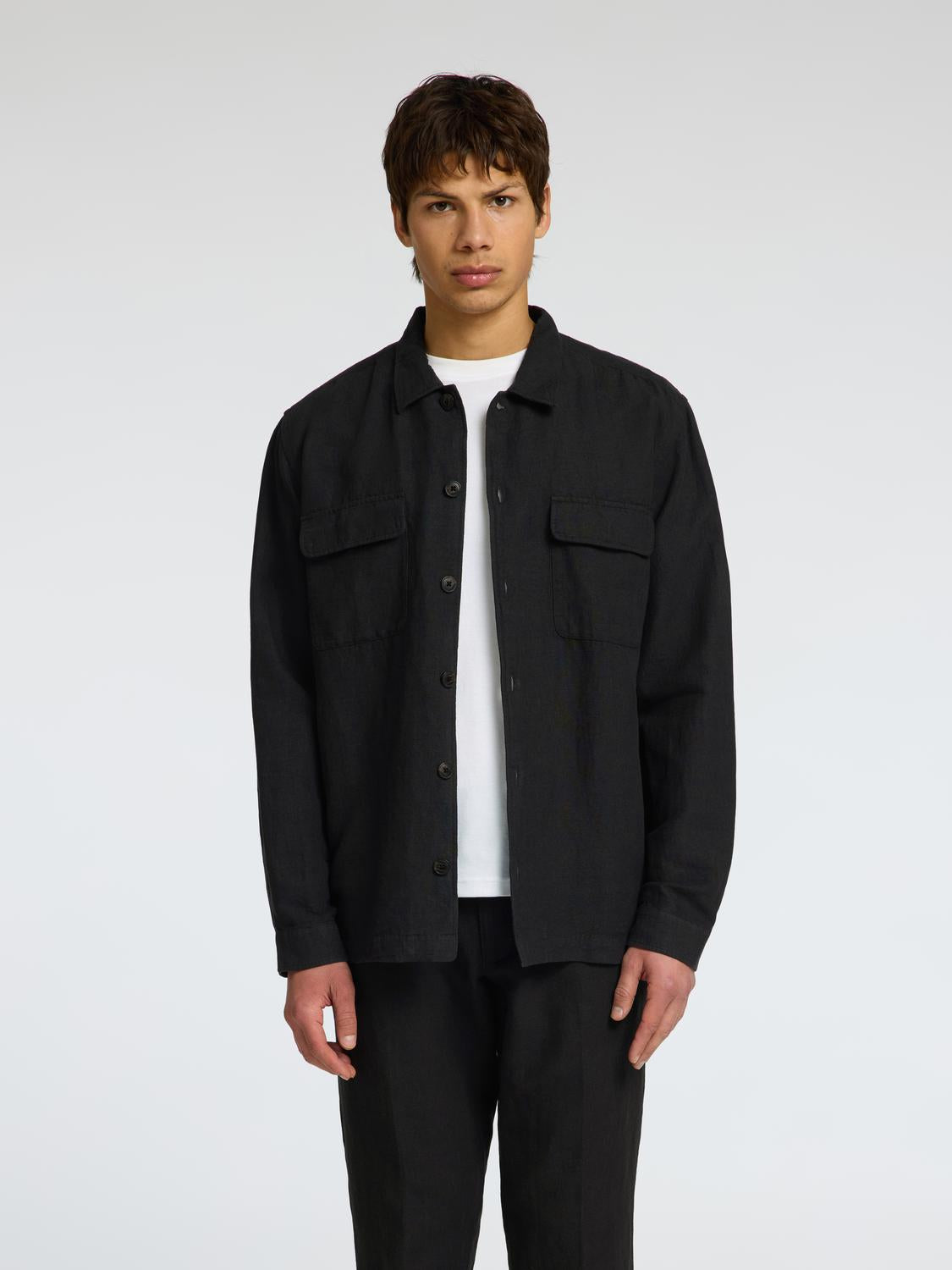Slh-Leroy Linen Blend Overshirt Ls Noos