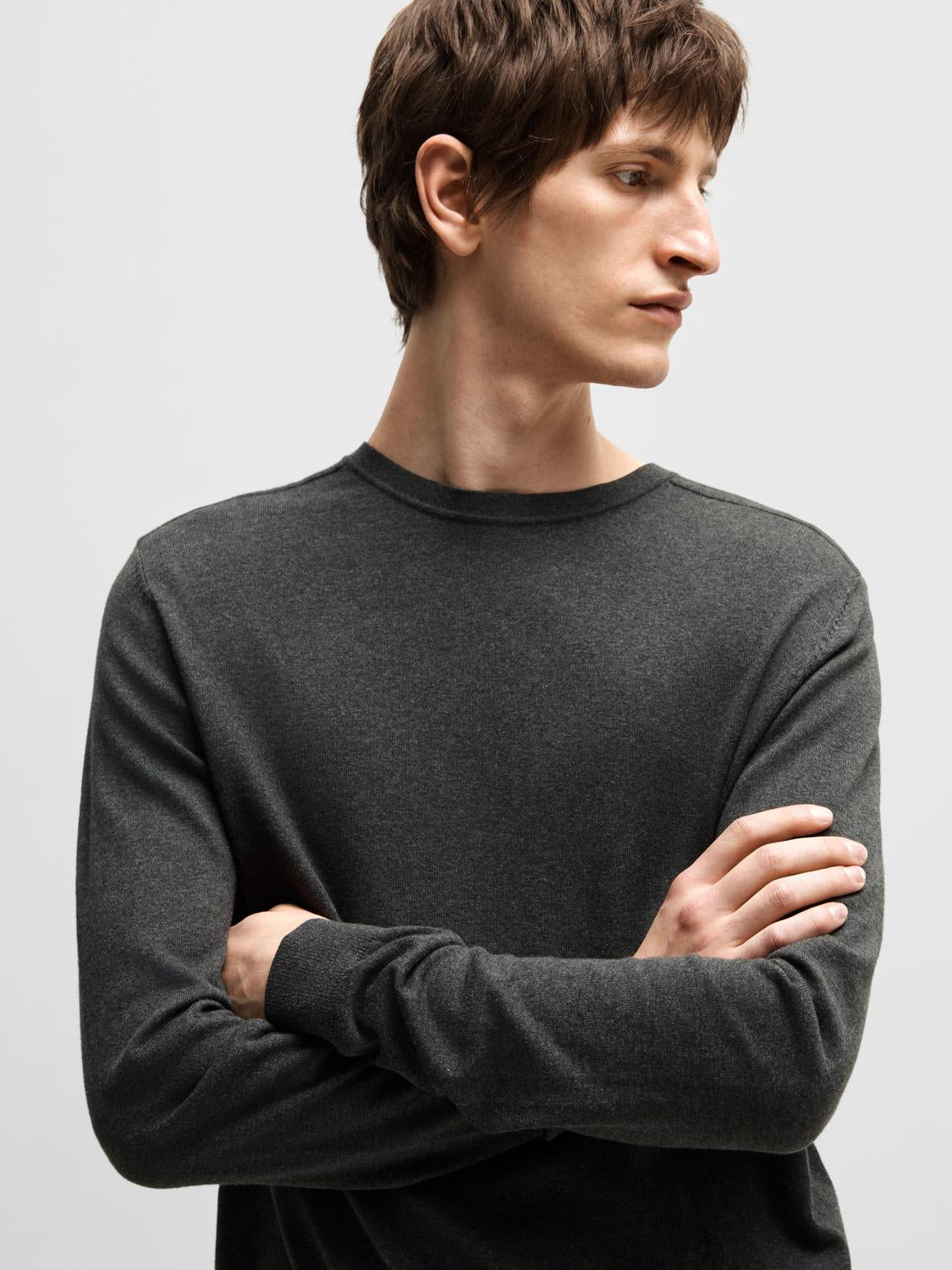 STRIK - Slhberg Crew Neck Noos - - Hr Ravn