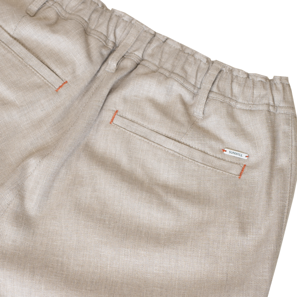 BUKSER - Linen Trousers With Elastic Relaxed Fit - - Hr Ravn