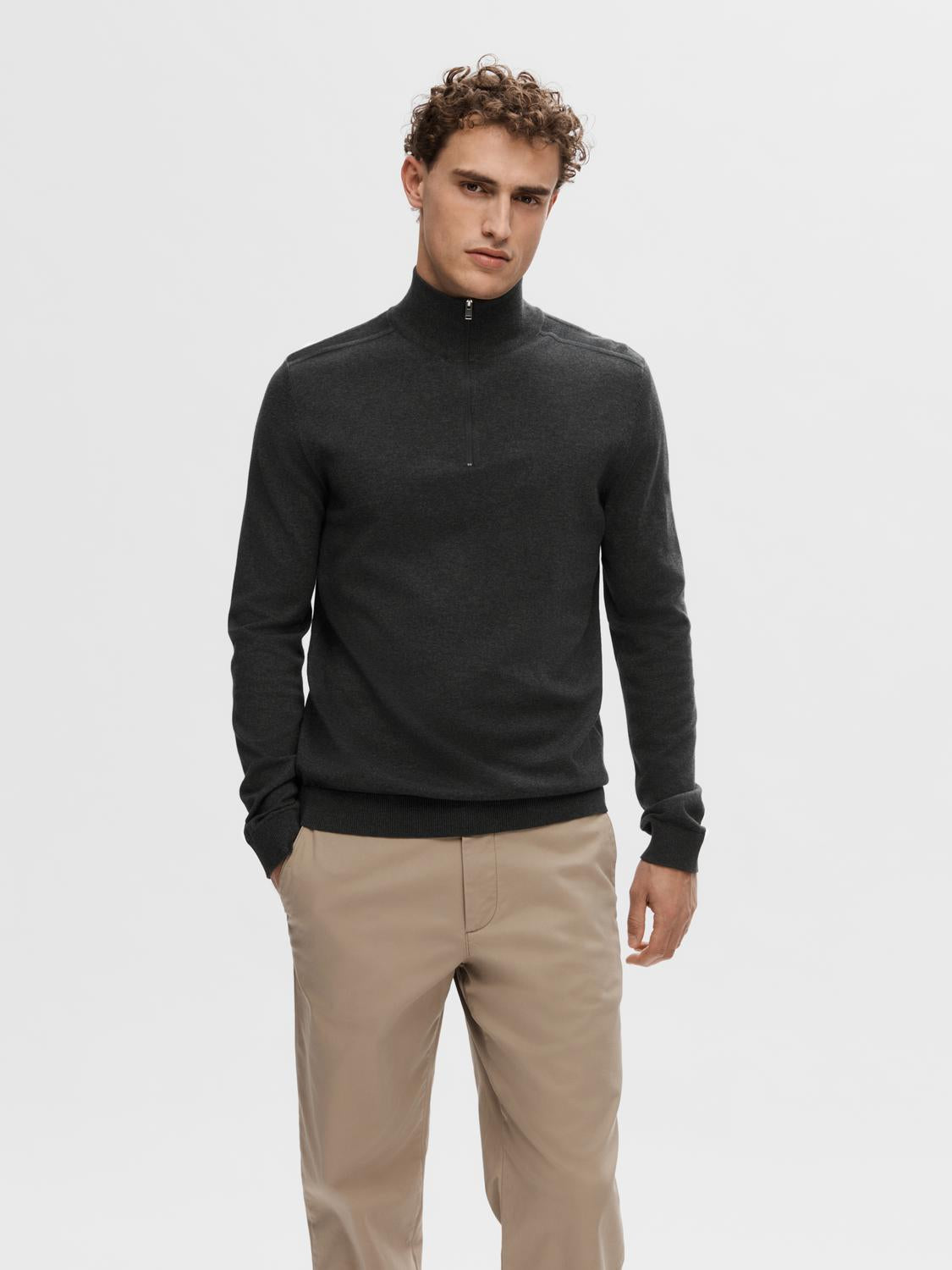 Slhberg Ls Half Zip Noos