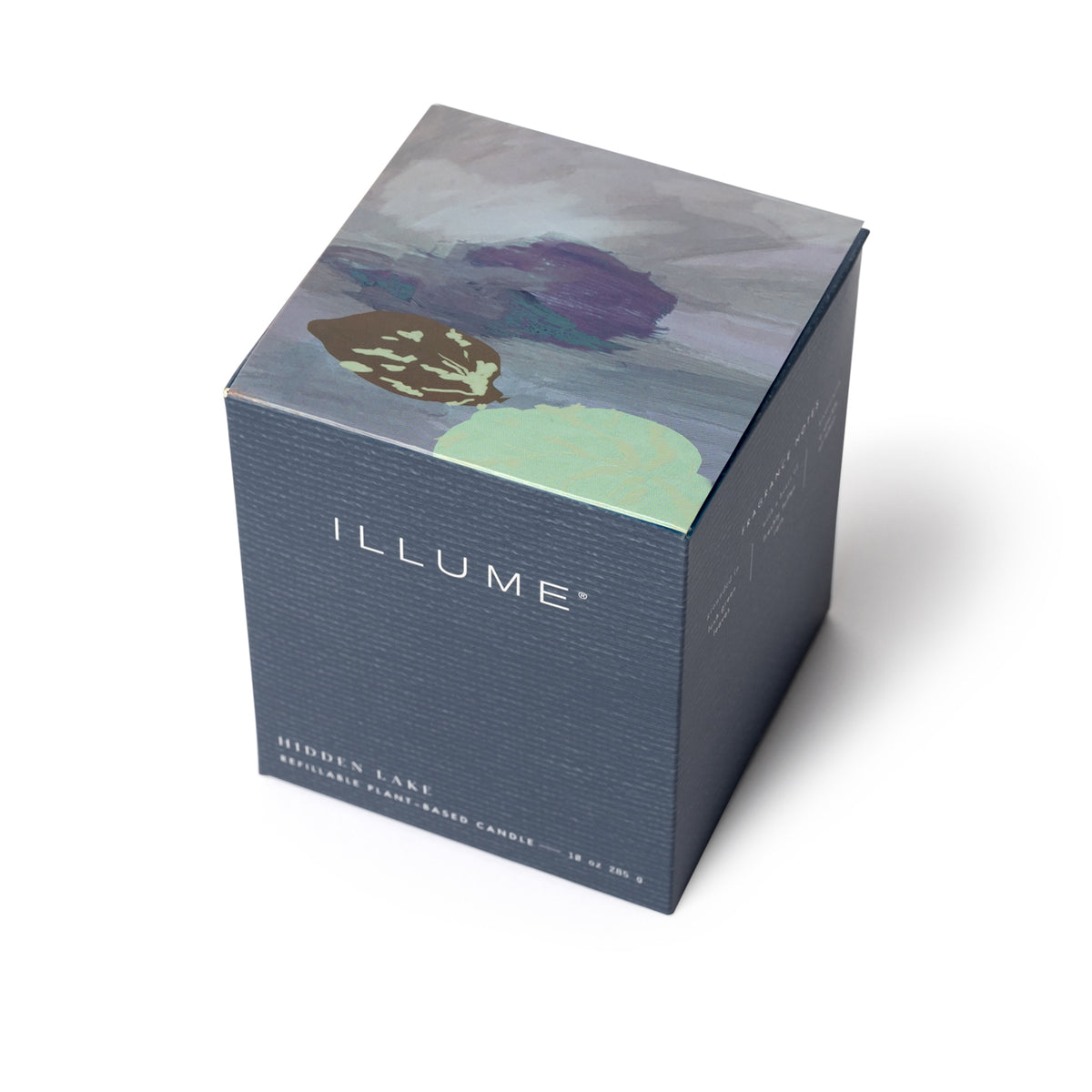 Hidden Lake Box Glass Candle, Blå,