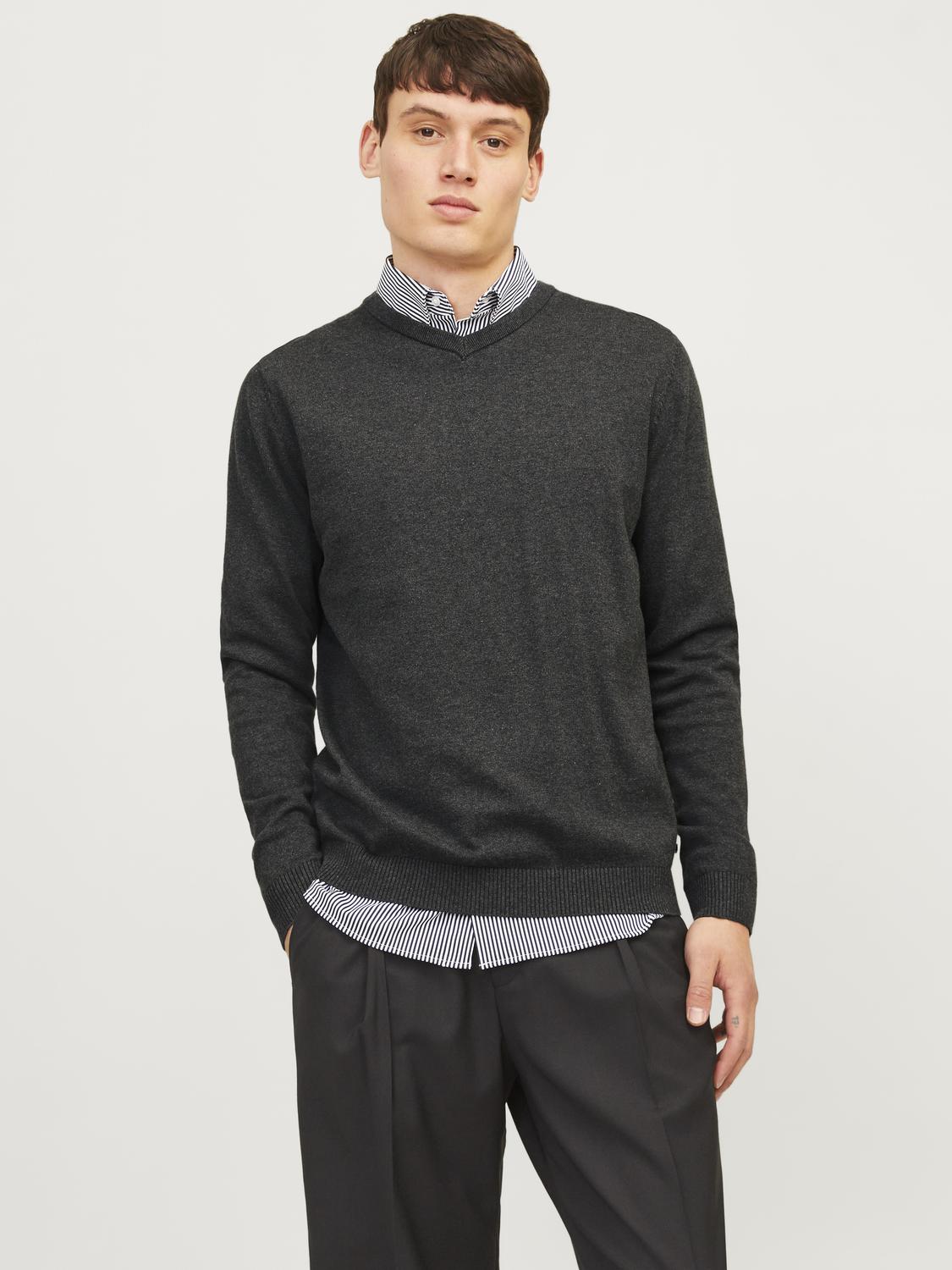 Pullovers - Jjebasic Knit V-Neck Noos - - Hr Ravn