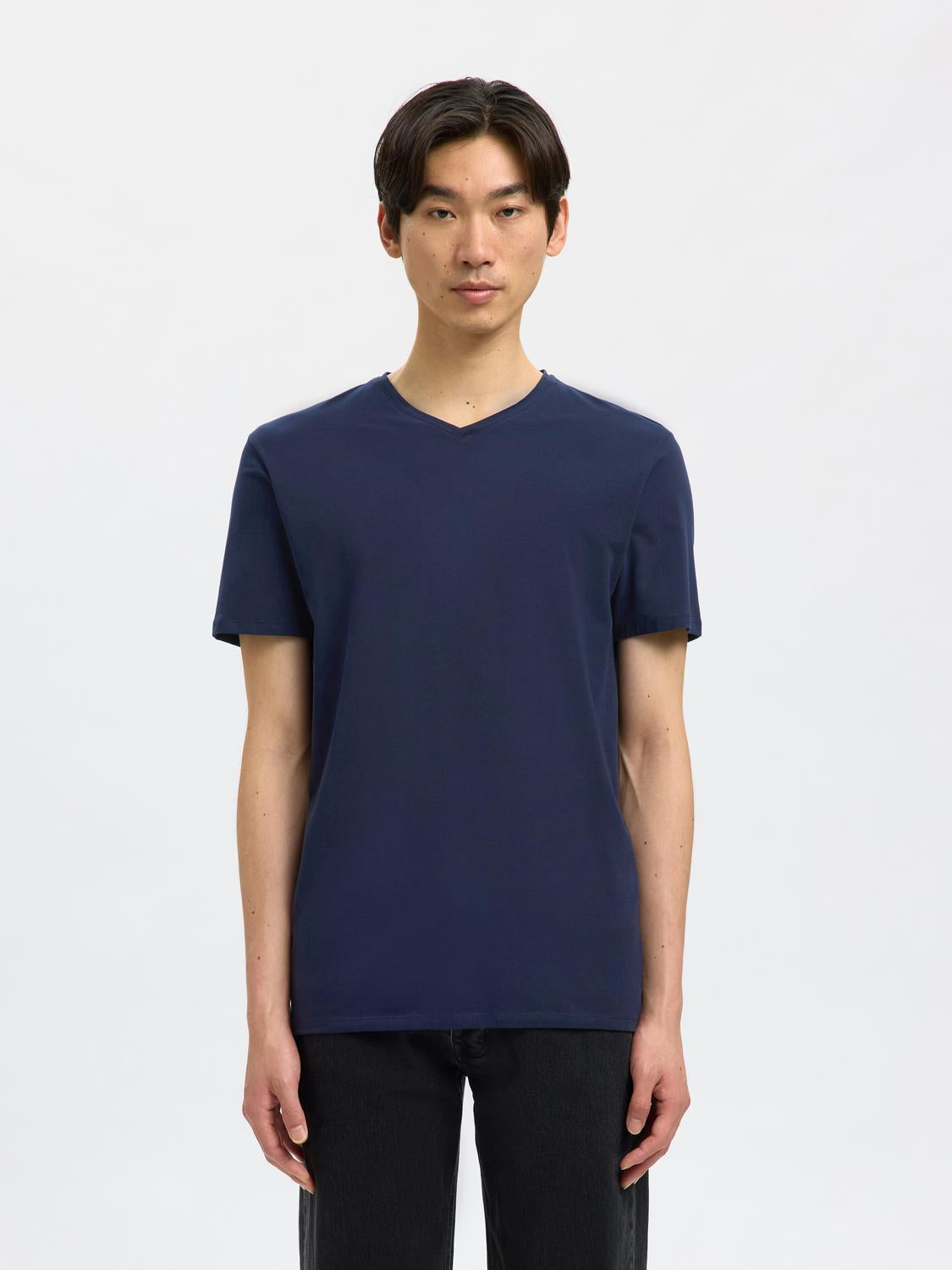 T-SHIRTS - Slhnewpima Ss V-Neck Tee Noos - - Hr Ravn