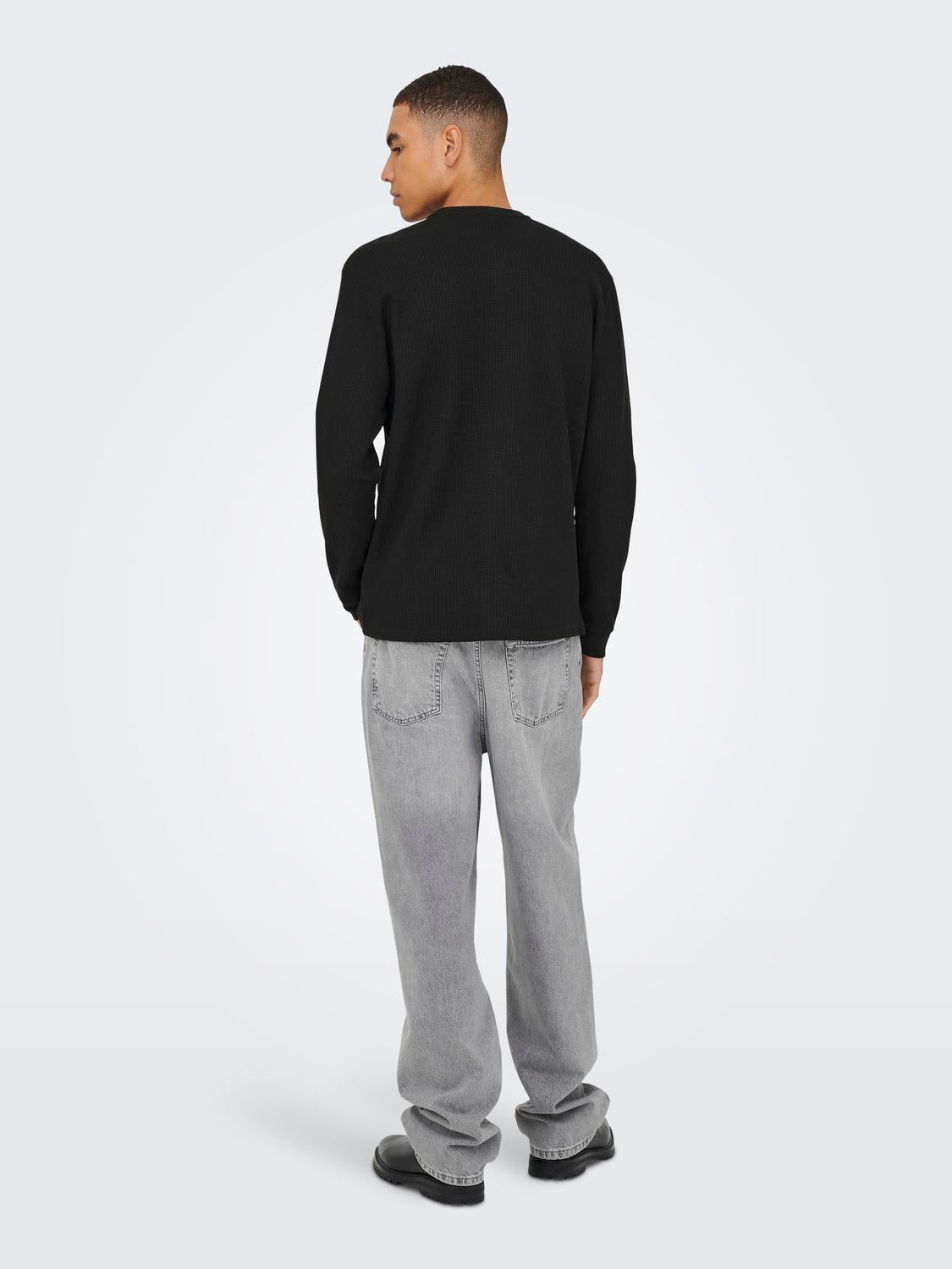 T-shirts - Onstobie Reg Ls Henley Tee Noos - - Hr Ravn