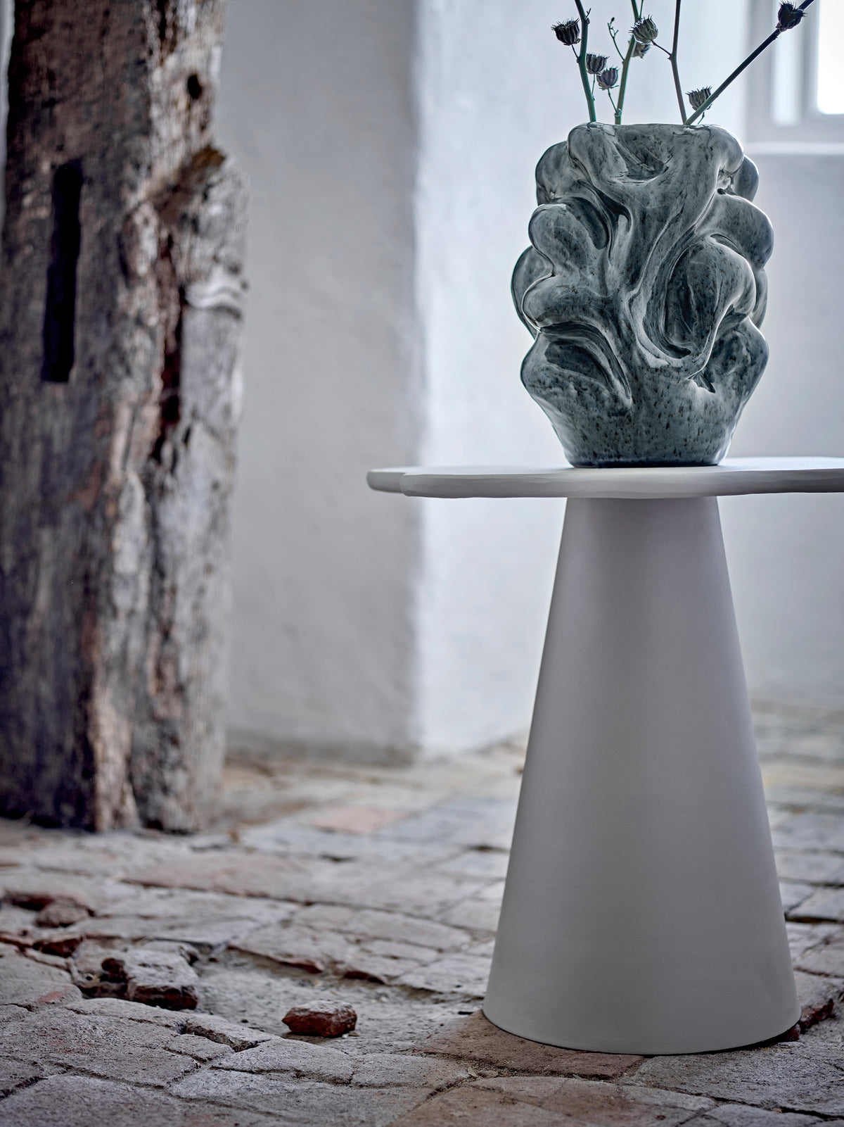 Vuelle Vase, Grå, Stentøj