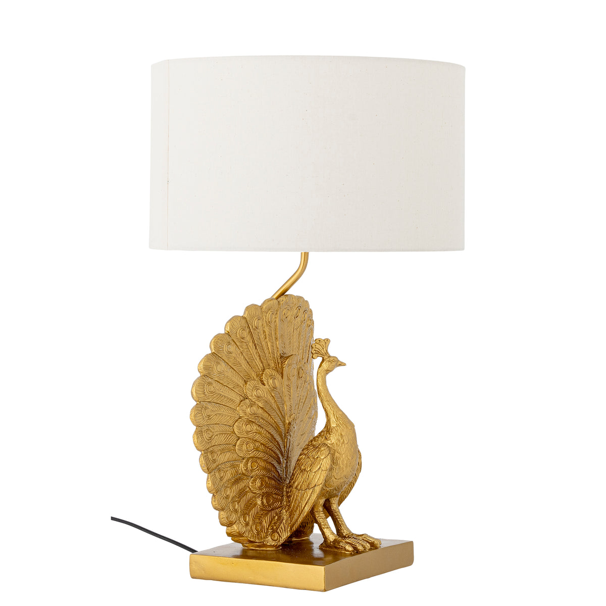 Peacock Bordlampe, Guld, Polyresin