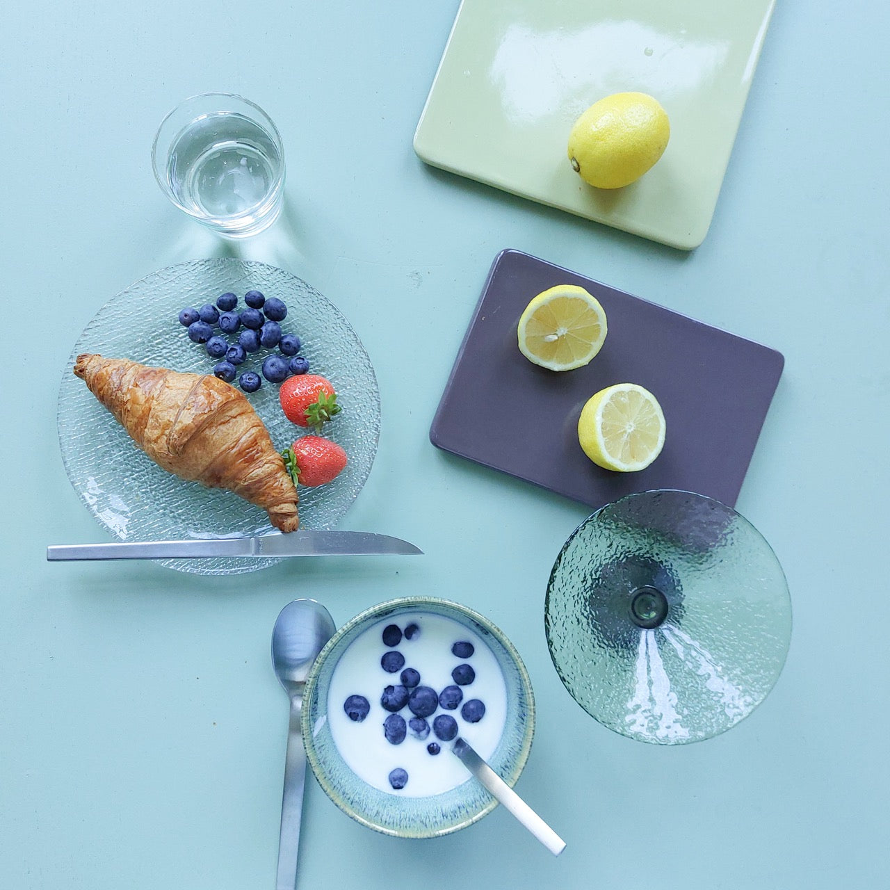 Bonbon Glasskål Medium Grøn/Brun