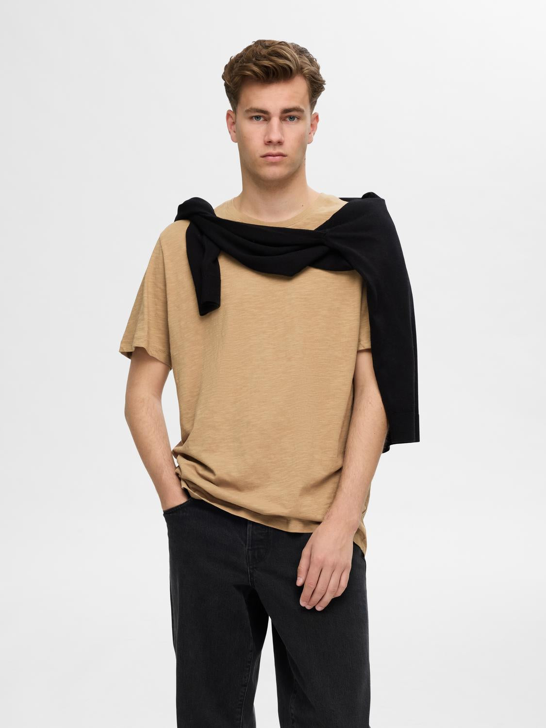 T-SHIRTS - Slhaspen Slub Ss O-Neck Tee Noos - - Hr Ravn