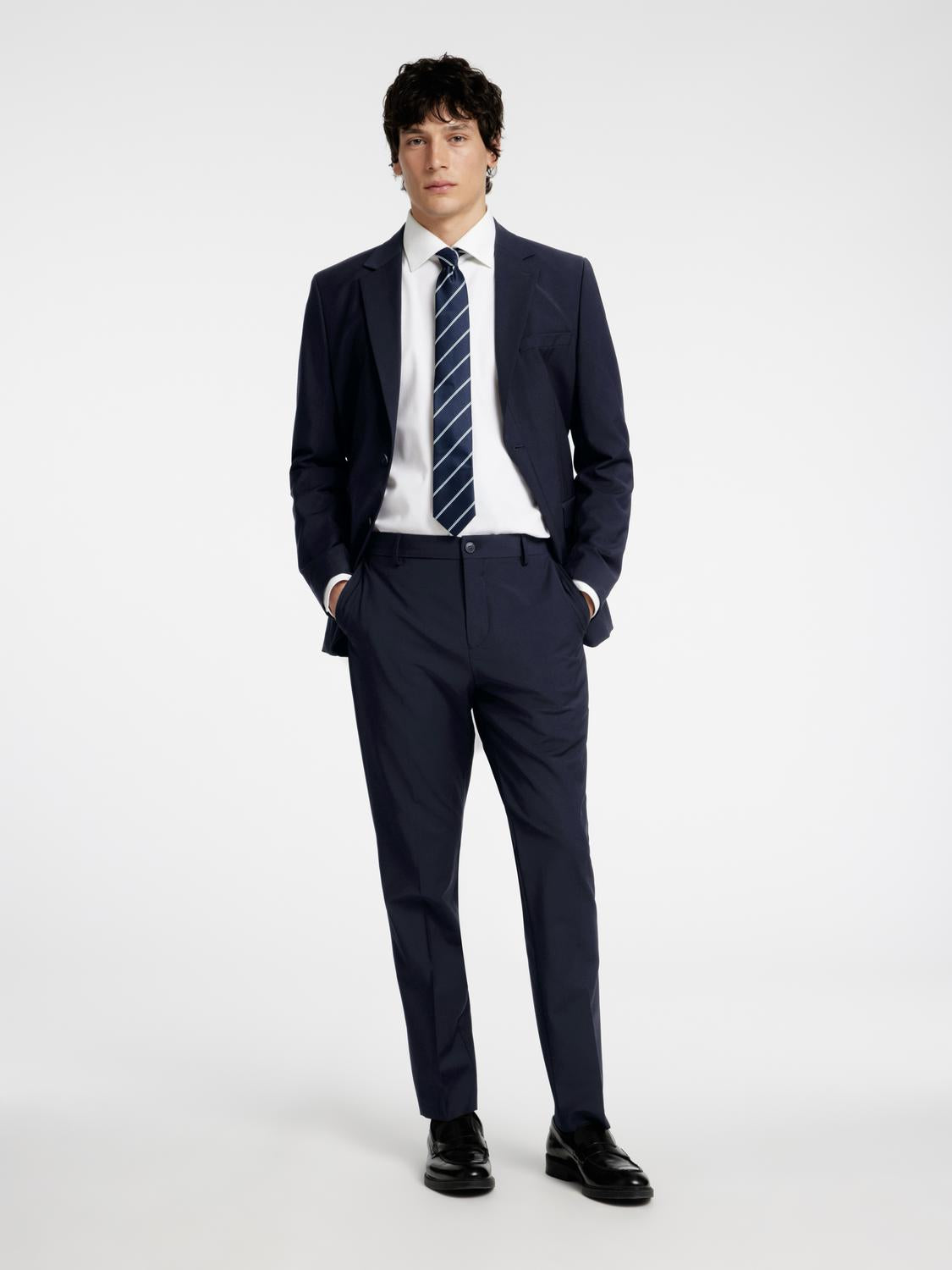 BUKSER - Slhslim-Theo Wool Blend Trs Flex Noos - - Hr Ravn
