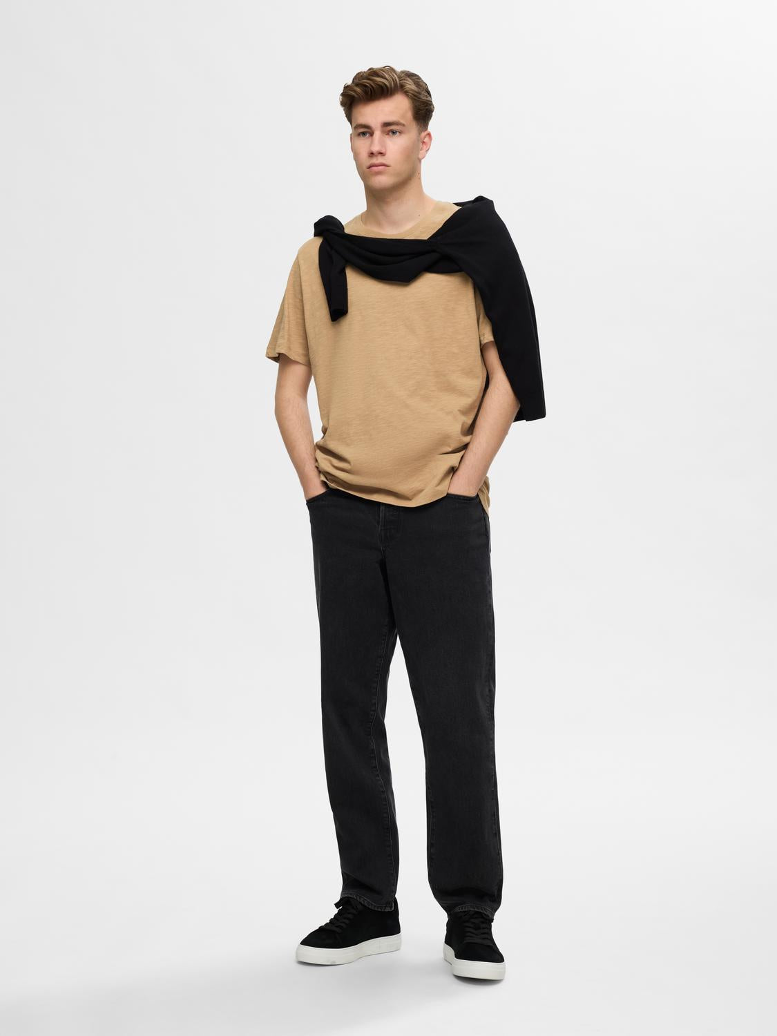 T-SHIRTS - Slhaspen Slub Ss O-Neck Tee Noos - - Hr Ravn