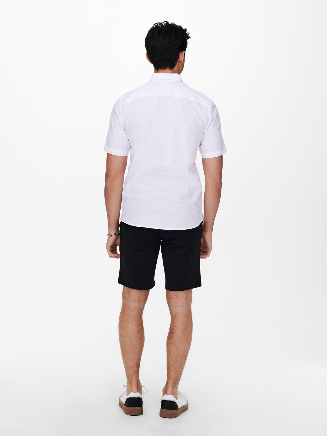 KORTE SKJORTER - Onscaiden Life Ss Solid Linen Blend Noos - - Hr Ravn