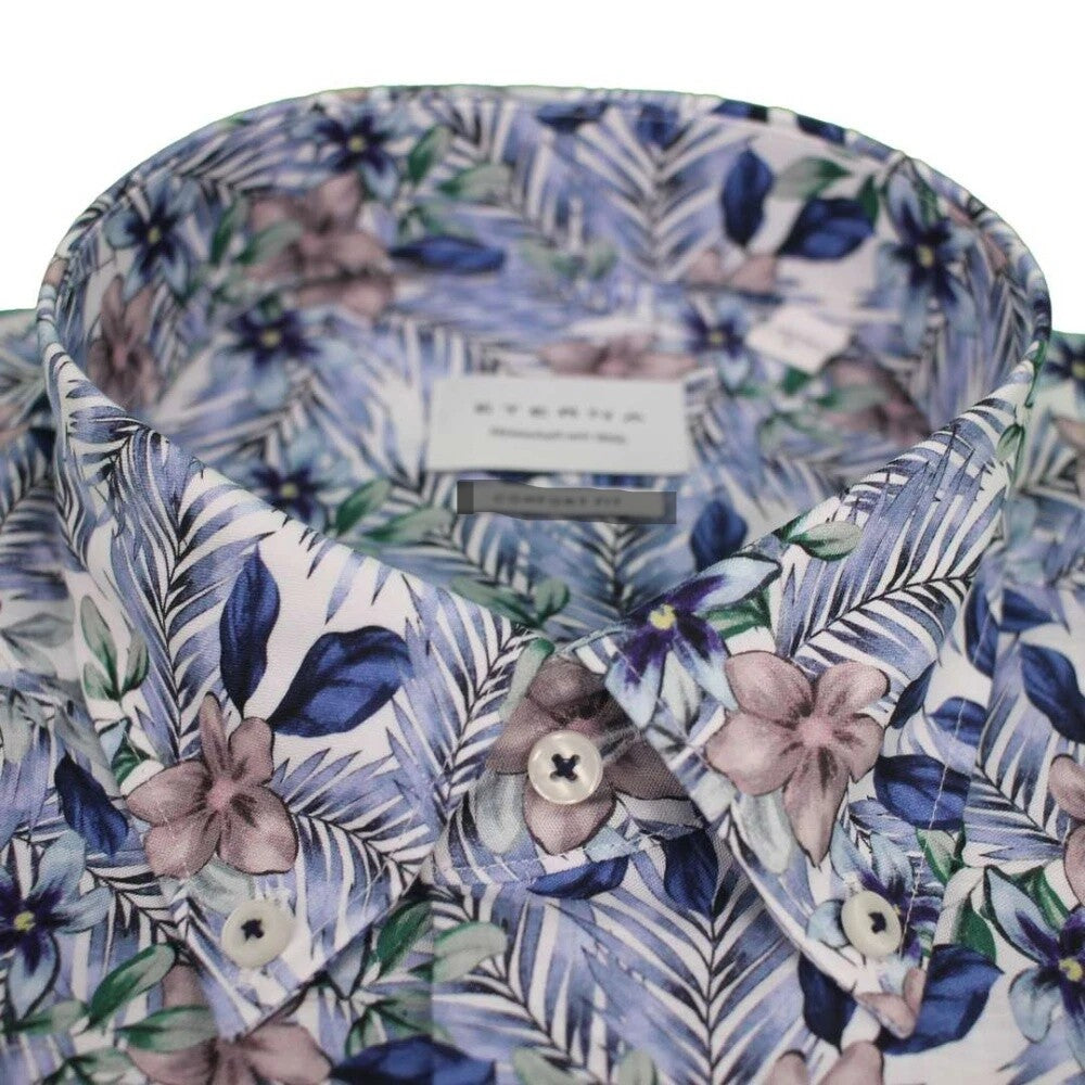 KORTE SKJORTER - Eterna Mønstret Modern Fit SS Shirt - - Hr Ravn