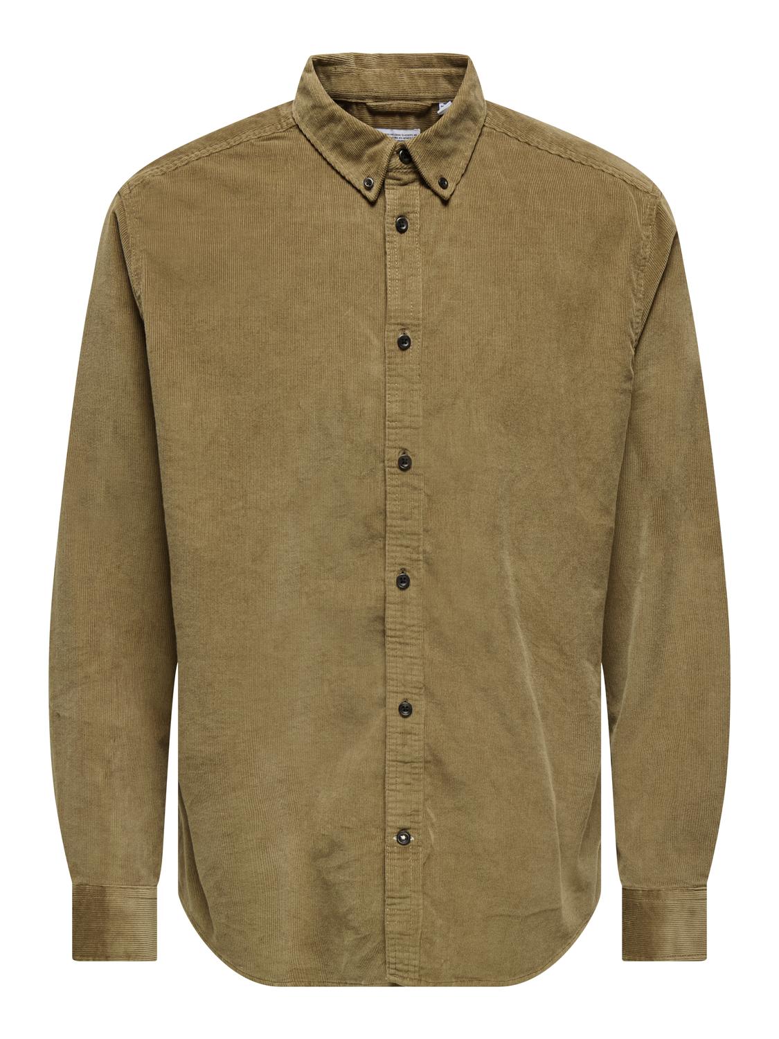LANGE SKJORTER - Onsmichael 18W Reg Cord Stretch Ls Noos - - Hr Ravn