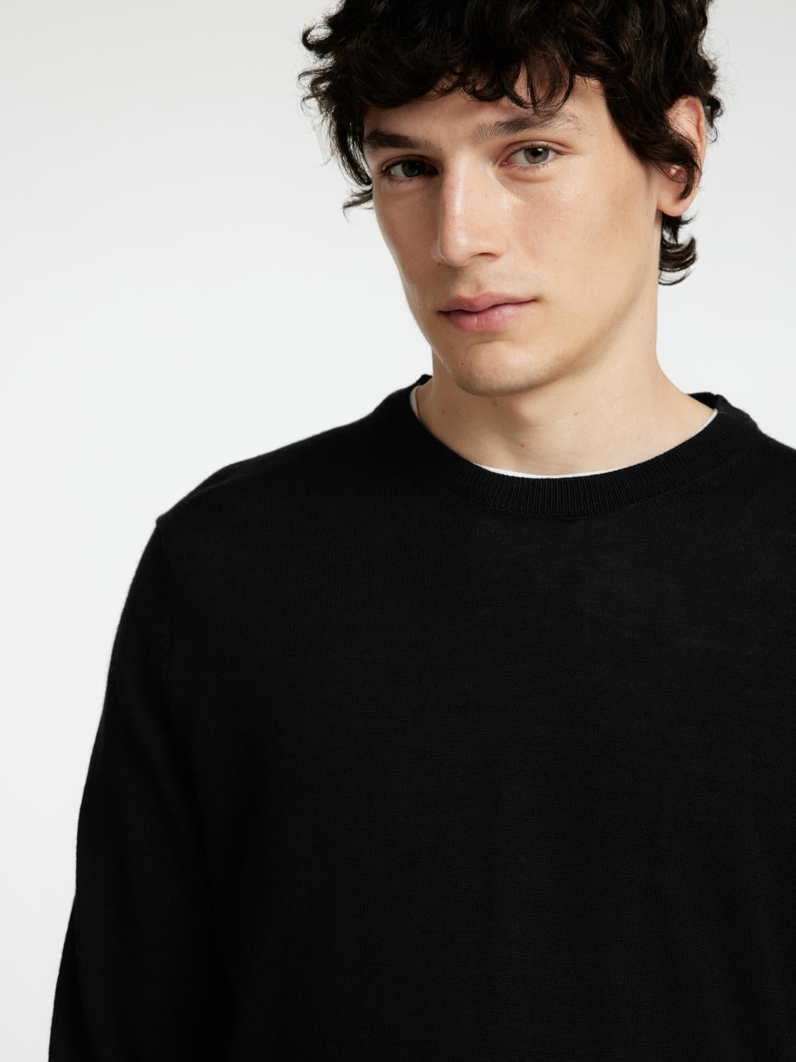 Slhtray Ls Knit Merino Crew Neck Noos