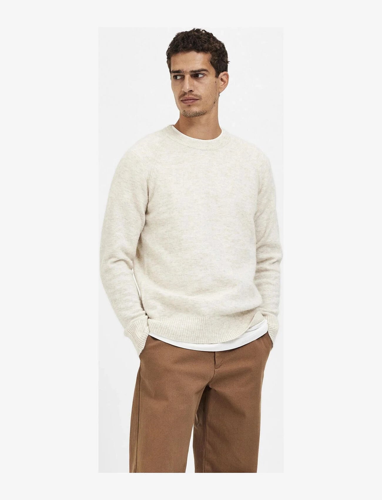 STRIK - SLHRAI LS KNIT CREW NECK - - Hr Ravn