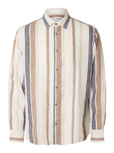 SLHRELAX-LINEN WIDE STRIPE - LANGE SKJORTER - - Hr Ravn