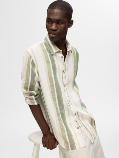 SLHRELAX-LINEN WIDE STRIPE - LANGE SKJORTER - - Hr Ravn