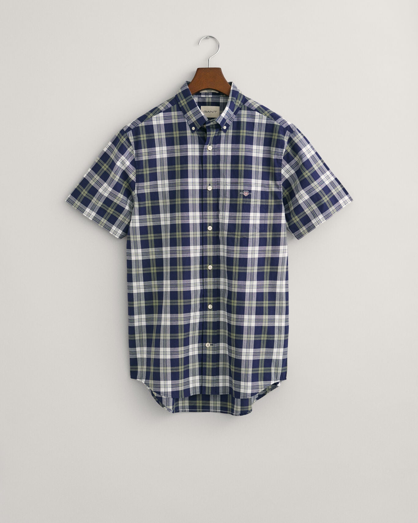 REG POPLIN CHECK SS SHIRT - KORTE SKJORTER - - Hr Ravn