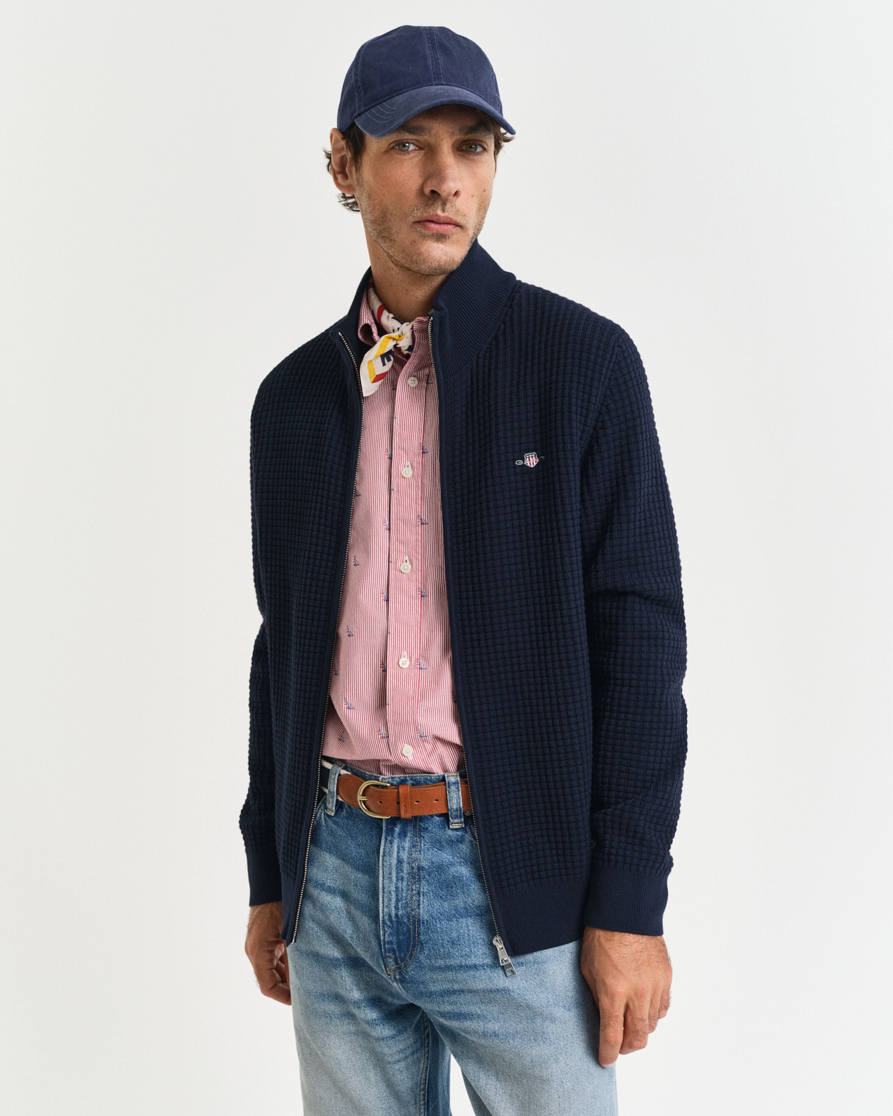 STRIK - Zipped Textured Cotton Cardigan - - Hr Ravn