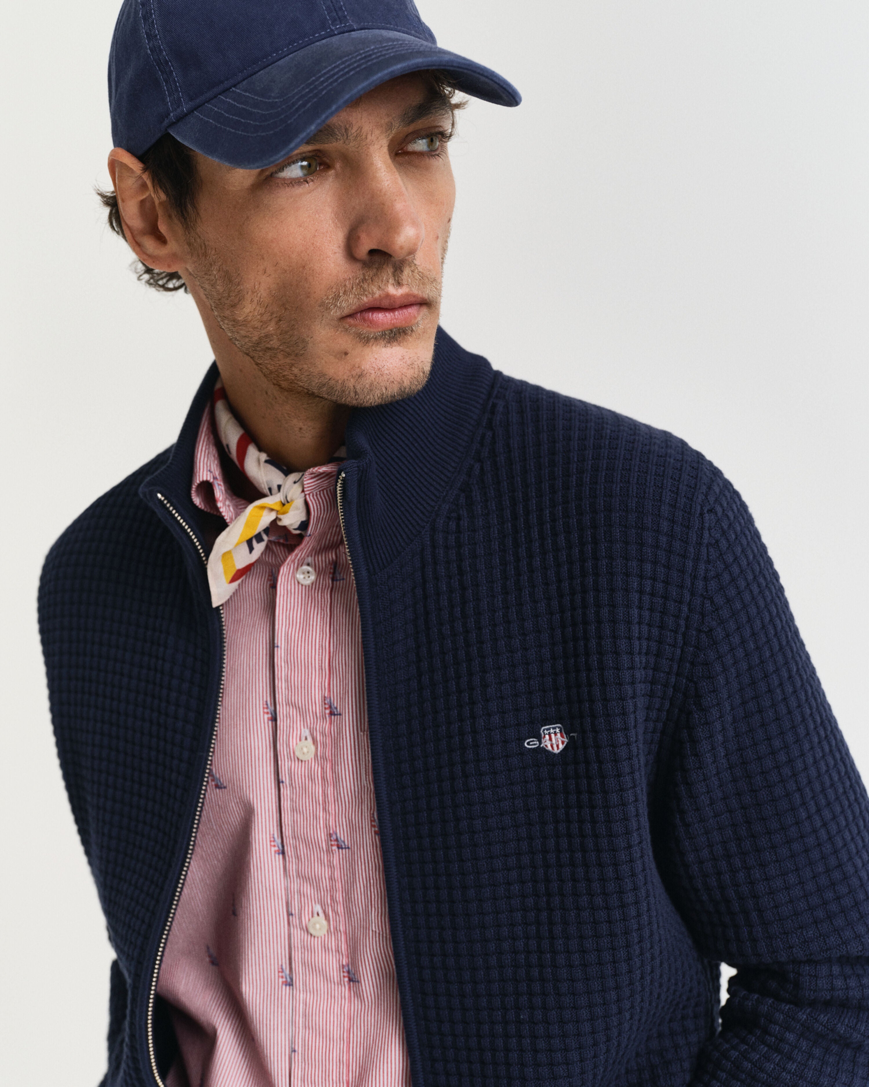 STRIK - Zipped Textured Cotton Cardigan - - Hr Ravn