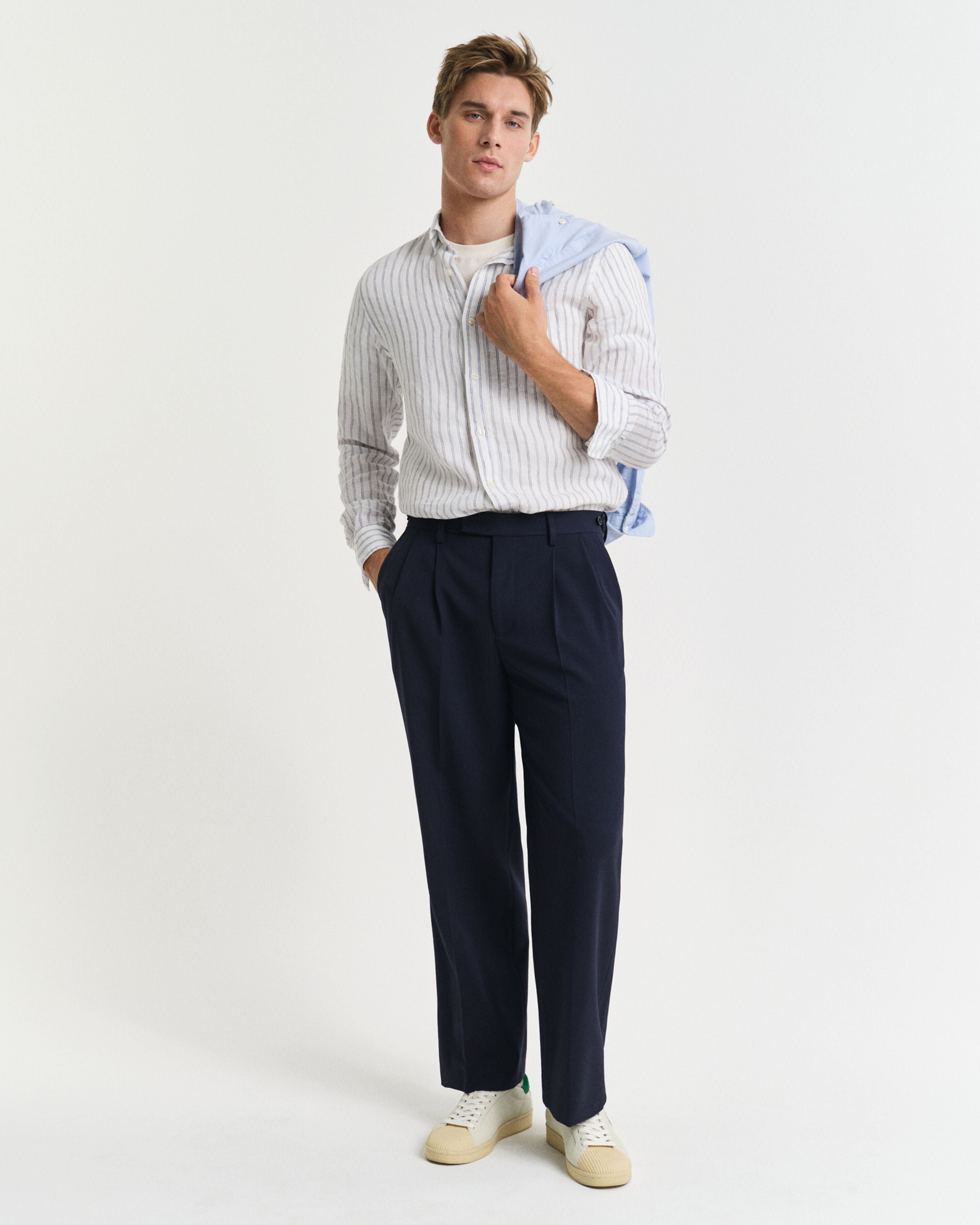 Reg Linen Stripe Shirt