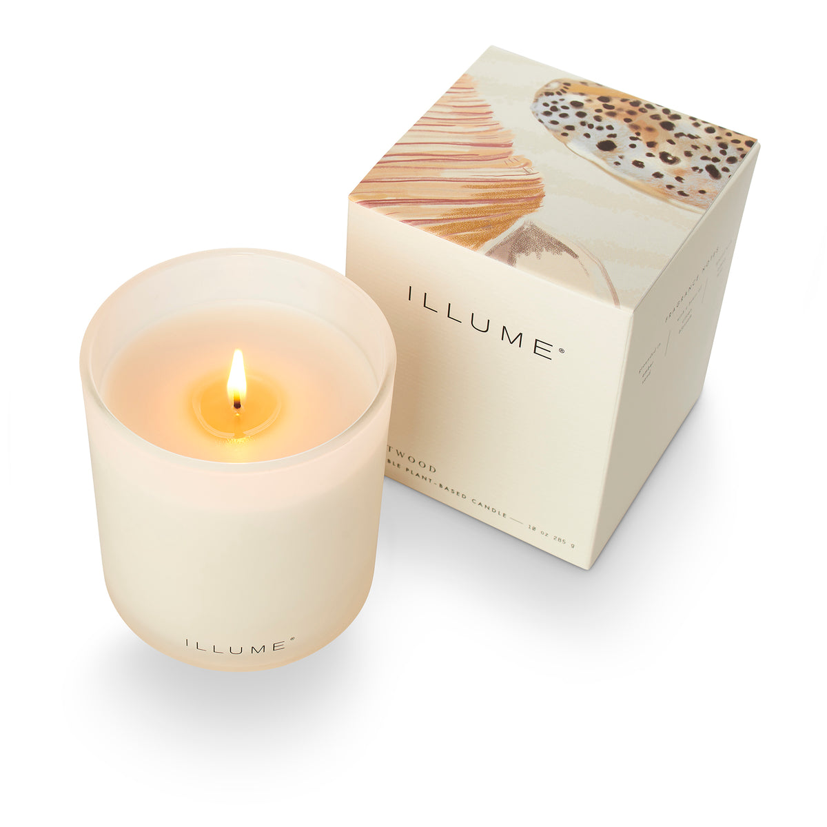 Driftwood Box Glass Candle, Hvid,
