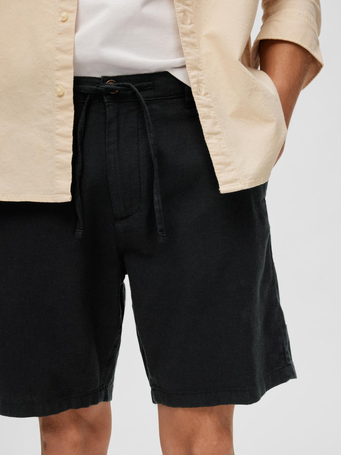 SHORTS - Slhregular-Brody Linen Bld Shorts Noos - - Hr Ravn