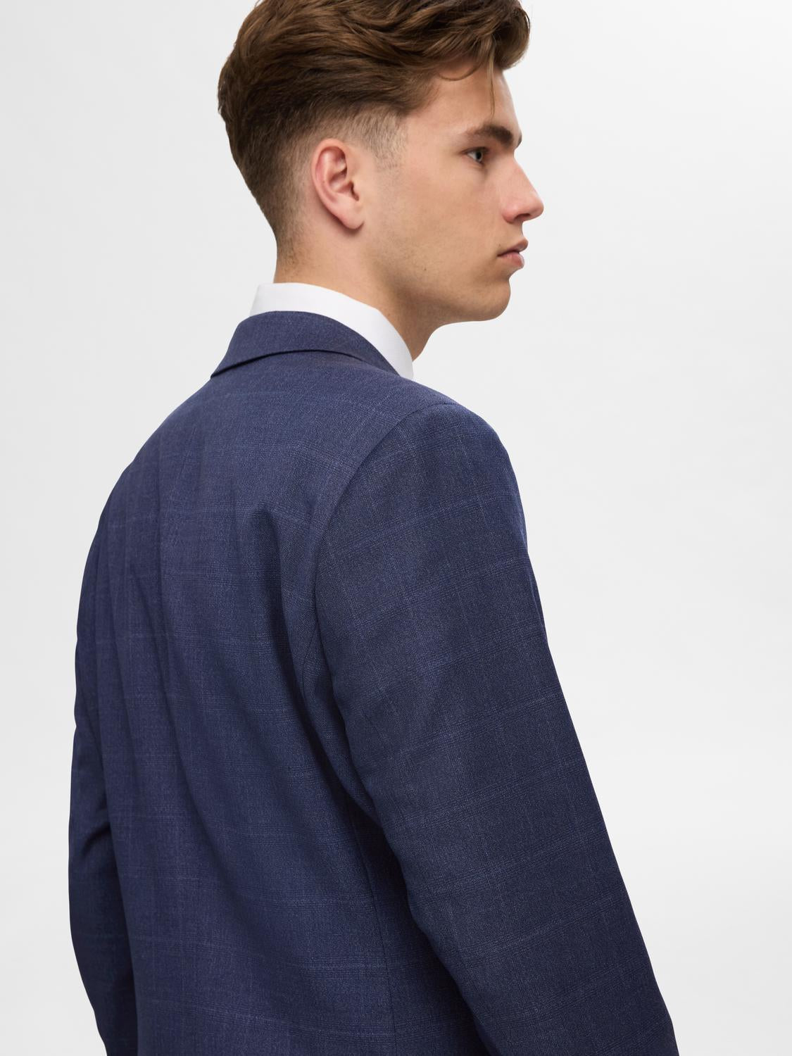 Blazers - Slhslim-Neil Dark Blue Check Blz Noos - - Hr Ravn