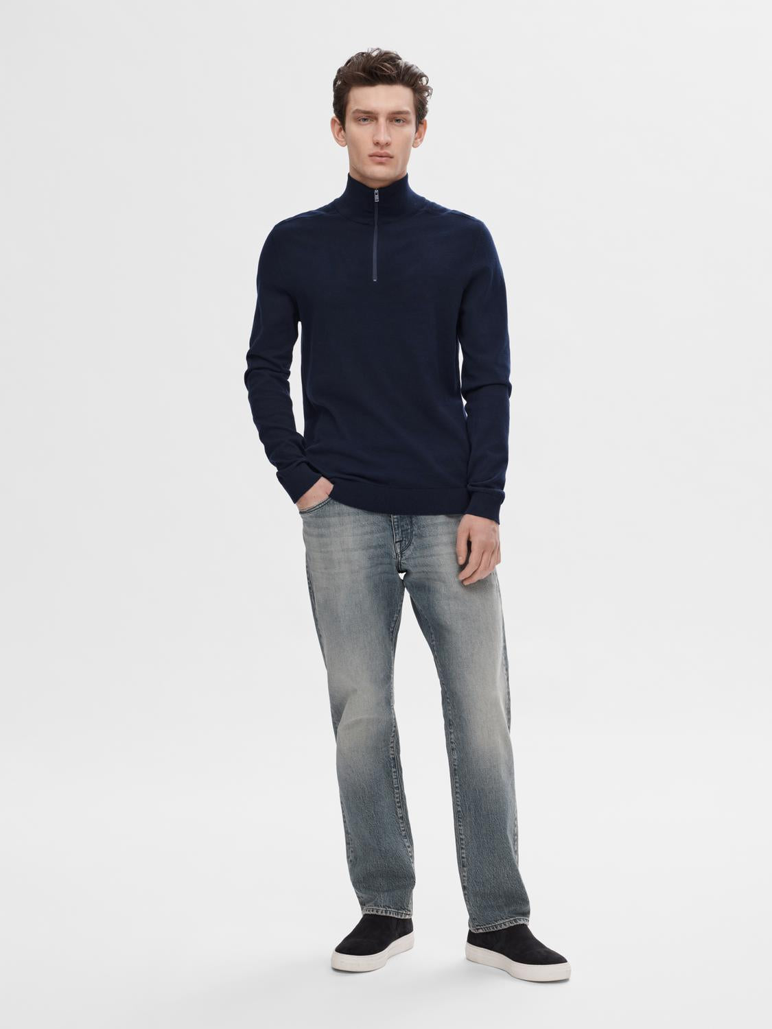 Slhberg Ls Half Zip Noos