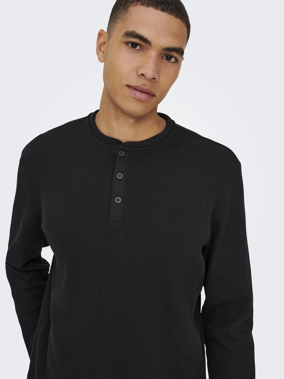 T-shirts - Onstobie Reg Ls Henley Tee Noos - - Hr Ravn