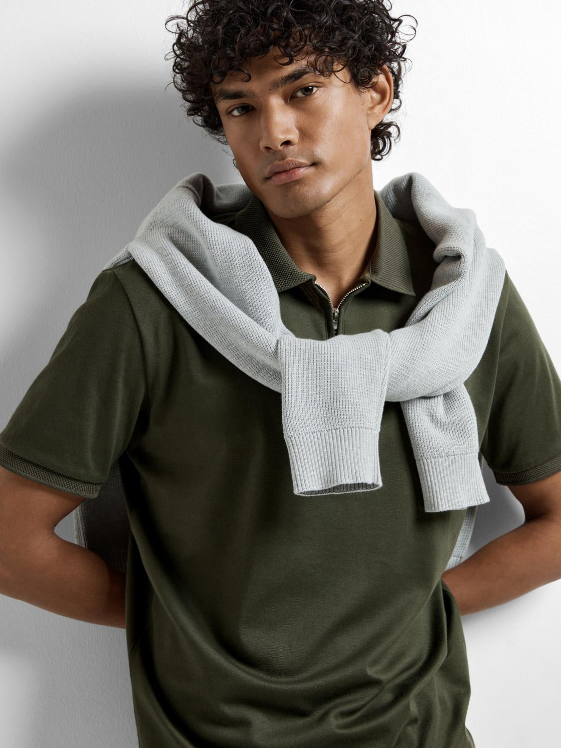 Slhfave Sport Zip Ss Polo Noos