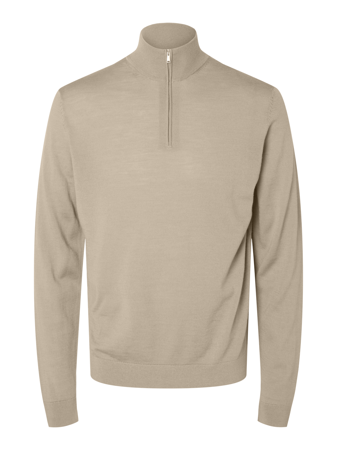 Slhtray Ls Knit Merino Half Zip Noos