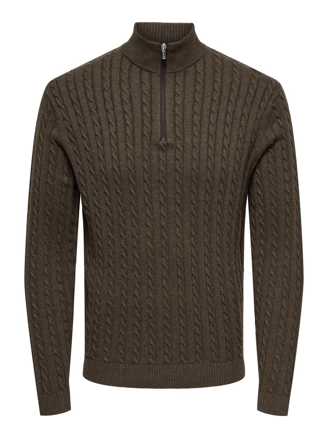 Pullovers - Onsloui Reg 12 Cabel Half Zip Knit Noos - - Hr Ravn