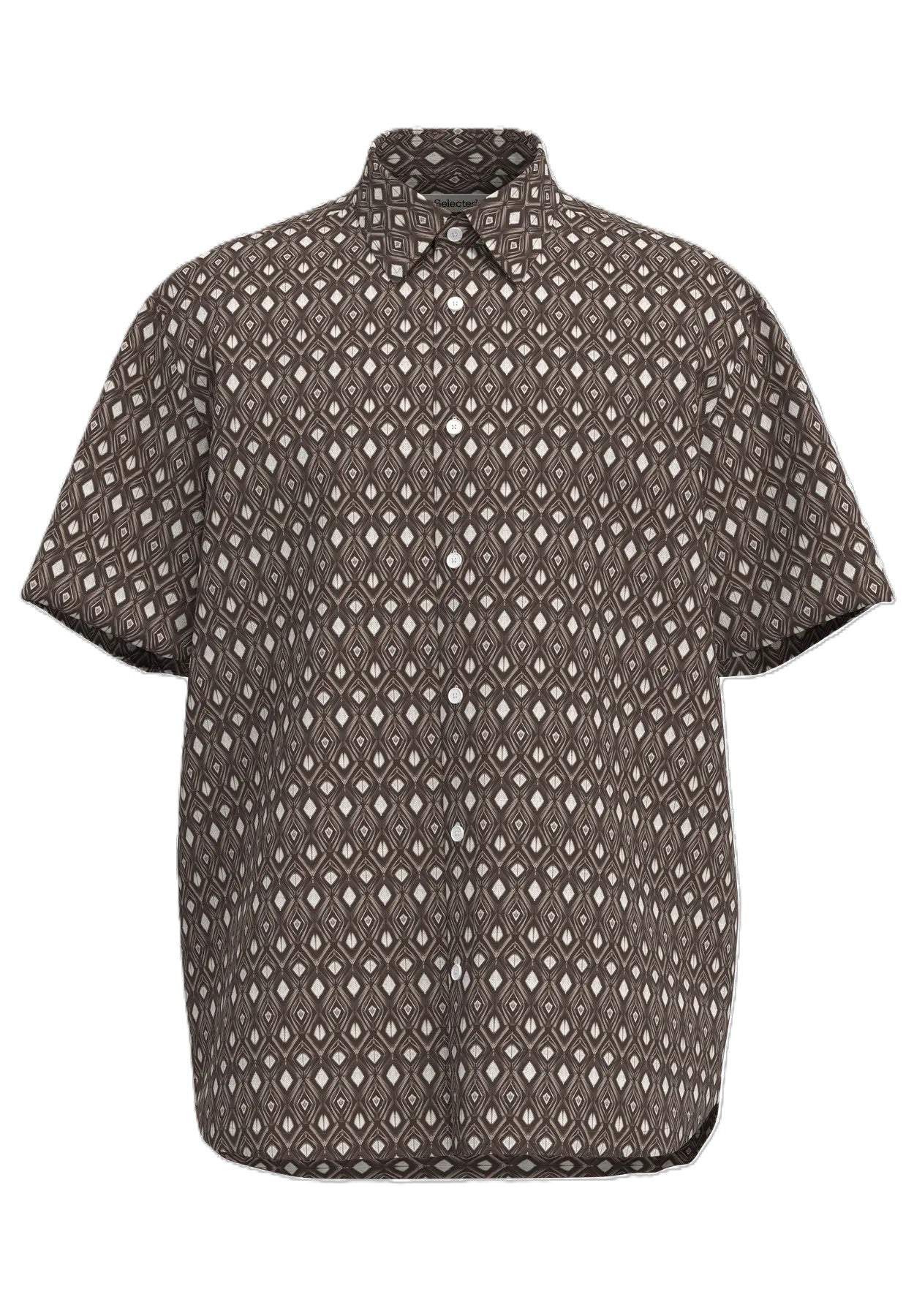 Slhregclaus Linenblend Ss Shirt Clay Noos