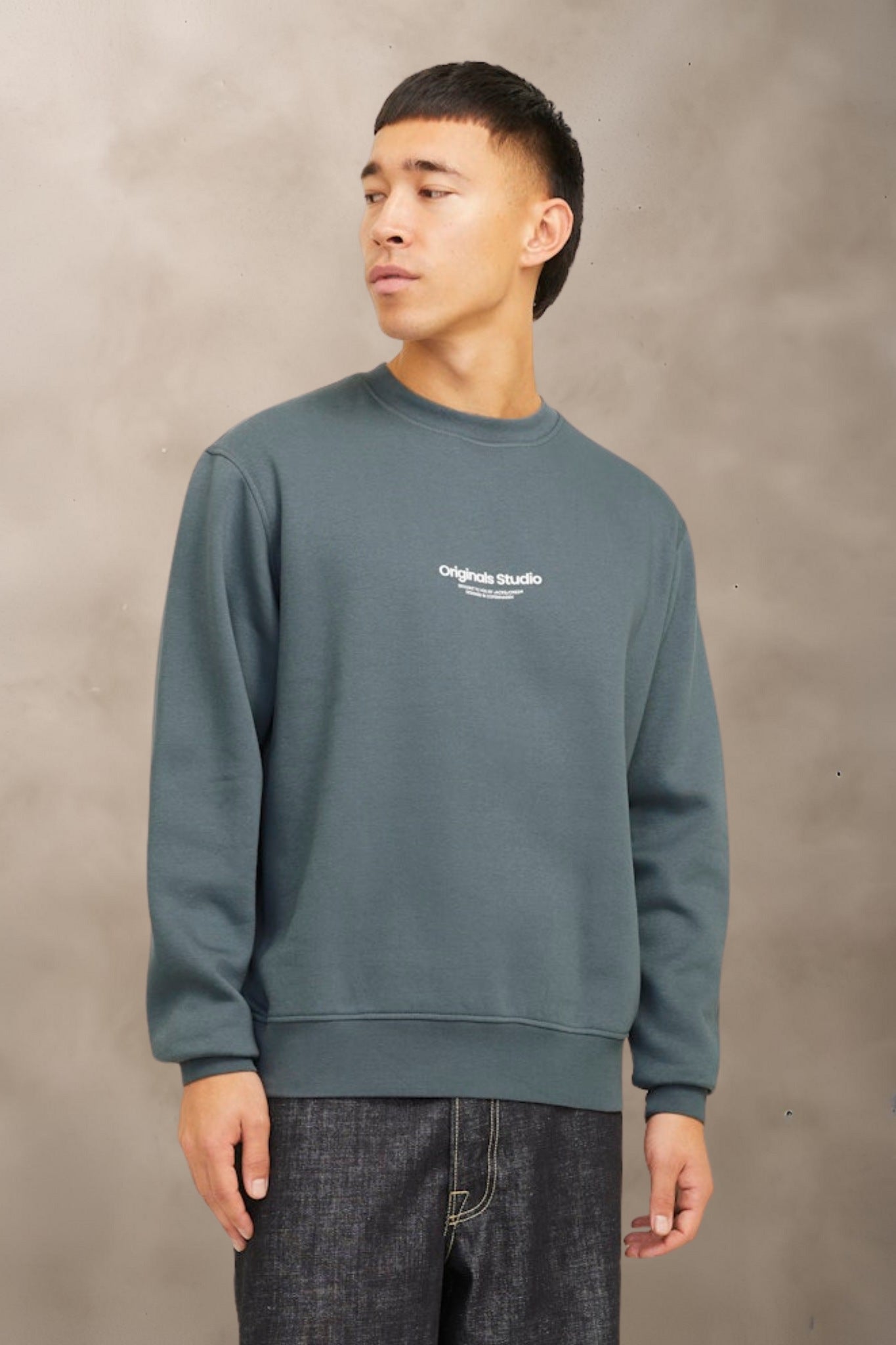 SWEATSHIRTS - Ensfarvet Sweatshirt Med Logo - - Hr Ravn