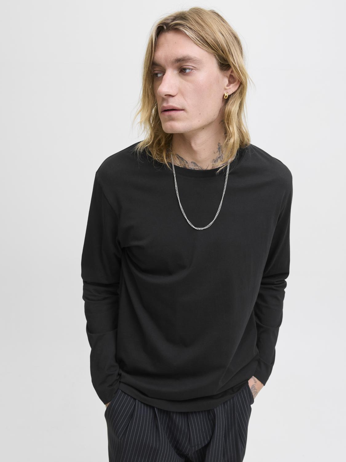 T-shirts - Jjeorganic Basic Tee Ls O-Neck Noos - - Hr Ravn
