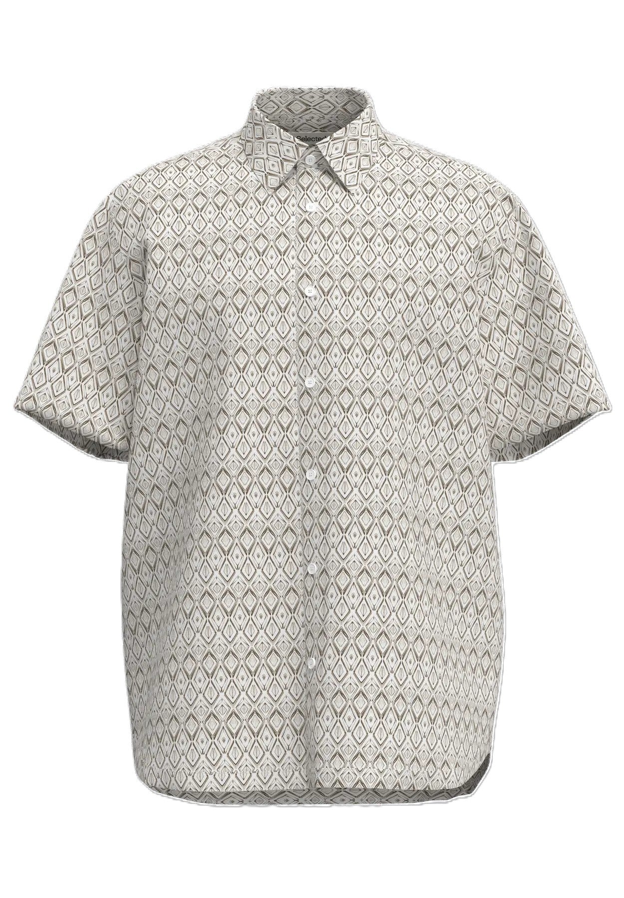 Slhregclaus Linenblend Ss Shirt Clay Noos