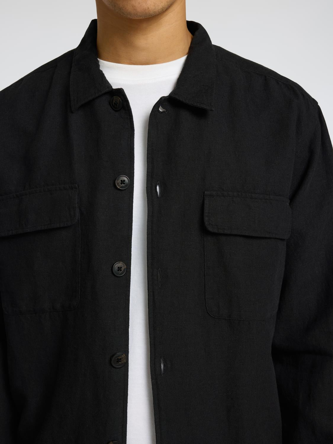 Slh-Leroy Linen Blend Overshirt Ls Noos