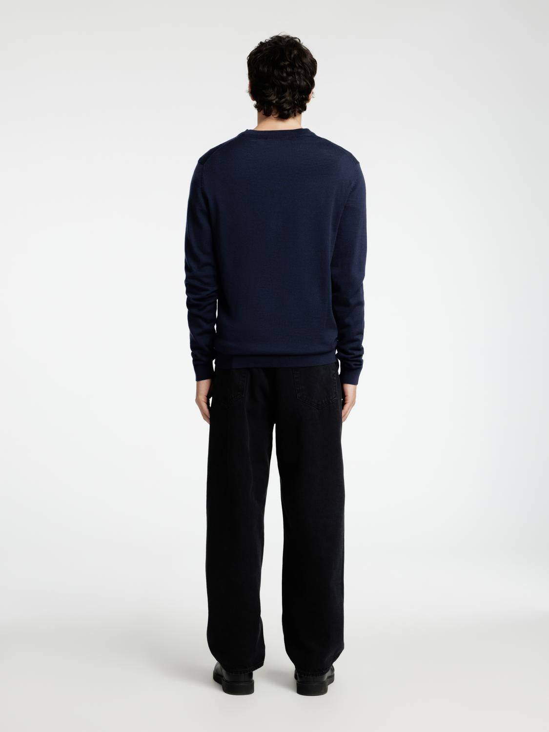 Slhtray Ls Knit Merino Crew Neck Noos