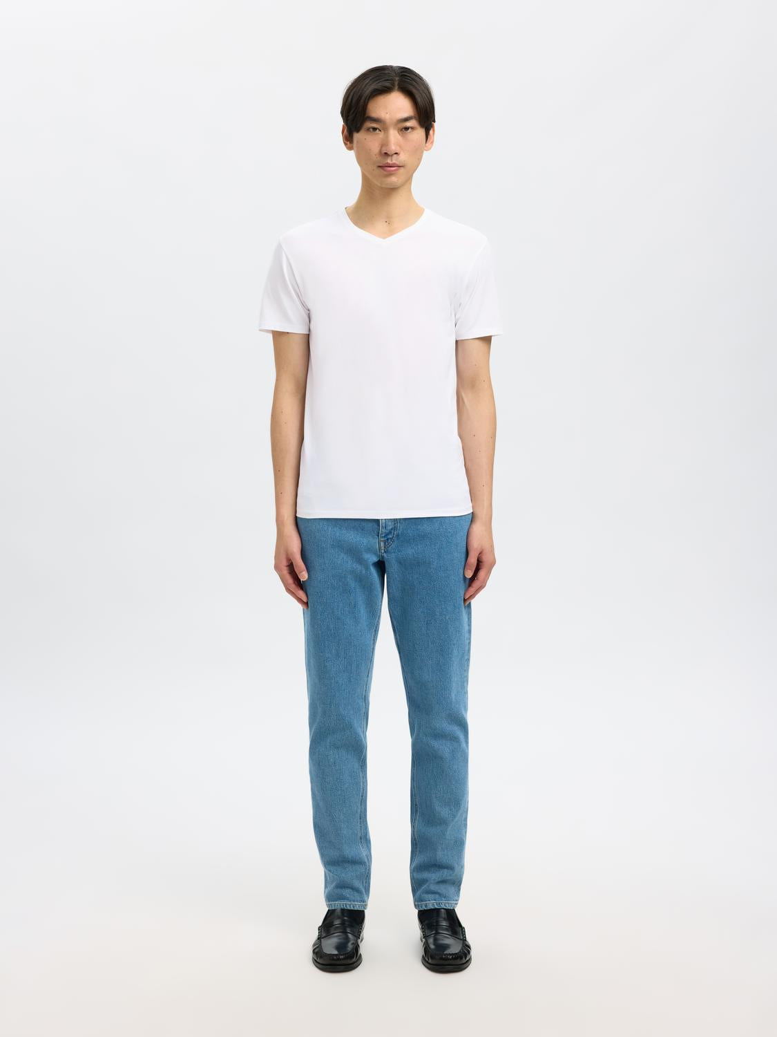 T-SHIRTS - Slhnewpima Ss V-Neck Tee Noos - - Hr Ravn