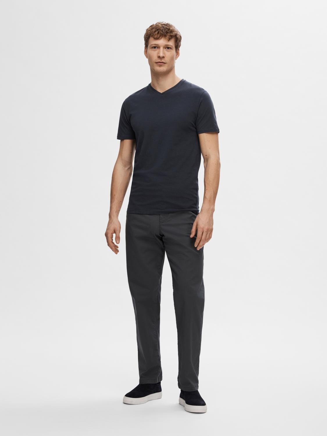 T-SHIRTS - Slhnewpima Ss V-Neck Tee Noos - - Hr Ravn