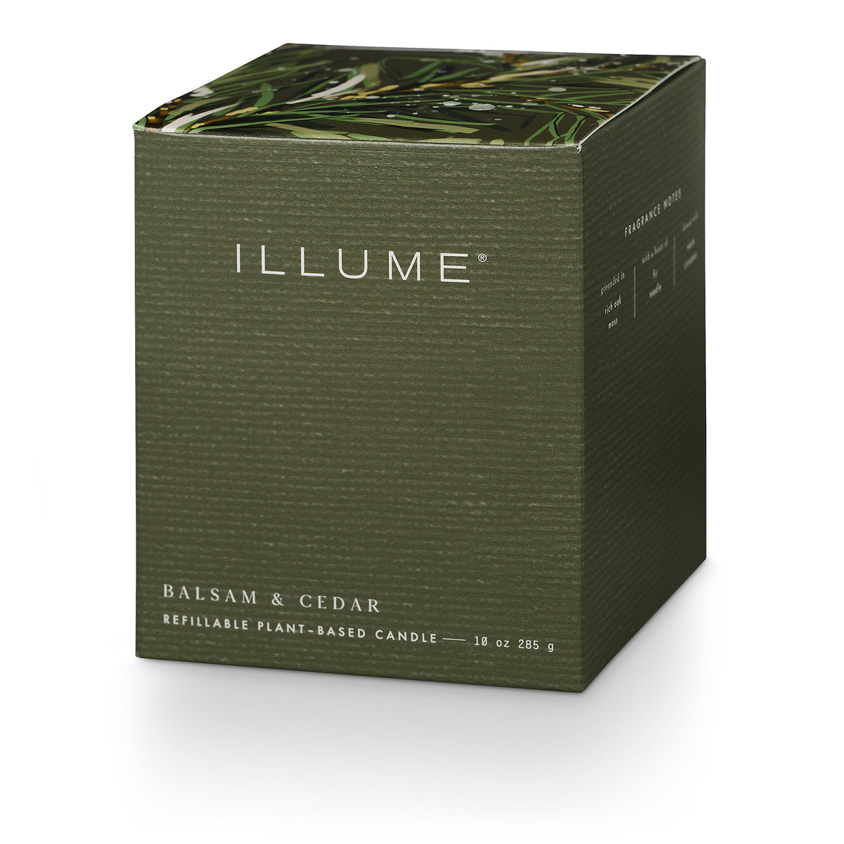 Balsam & Cedar Box Glass Candle, Grøn,